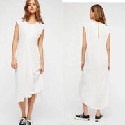 Free People Beach Meghan Twist Front White Boho Maxi Dress Size Small