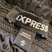 Express Black Blouson Elastic Crop Ruffle Top Blouse size M NWOT
