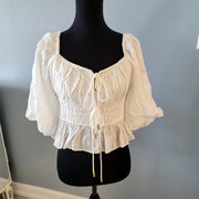 NWT Revolve MINKPINK WHITE NORAH TOP TIE FRONT