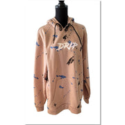 Seven Souls 7Souls Drip Paint Beige Unisex Hoodie Sweatshirt XL NWT Retail $74