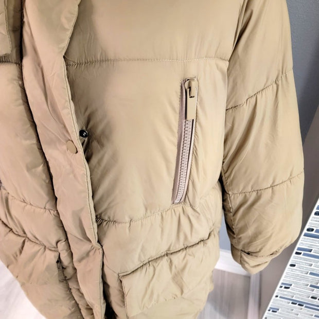 Zara Beige Sorona DuPont Power Extreme Water Resistant Puffer Jacket Parka NWOT