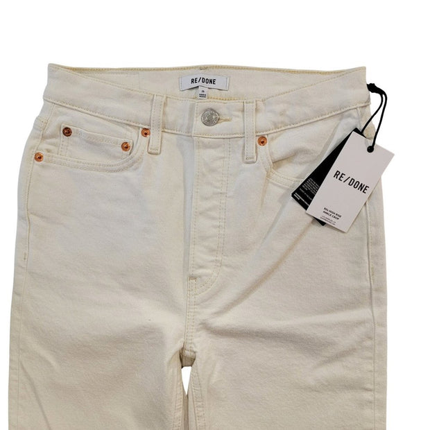 REDONE White Slim Straight Leg Jeans 90s High Rise Size 26 Retail $225