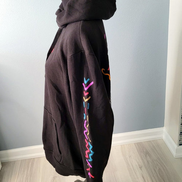 Vintage No Boundaries Hoodie Cotton‎ Tribal Core Black Hooded Sweatshi –