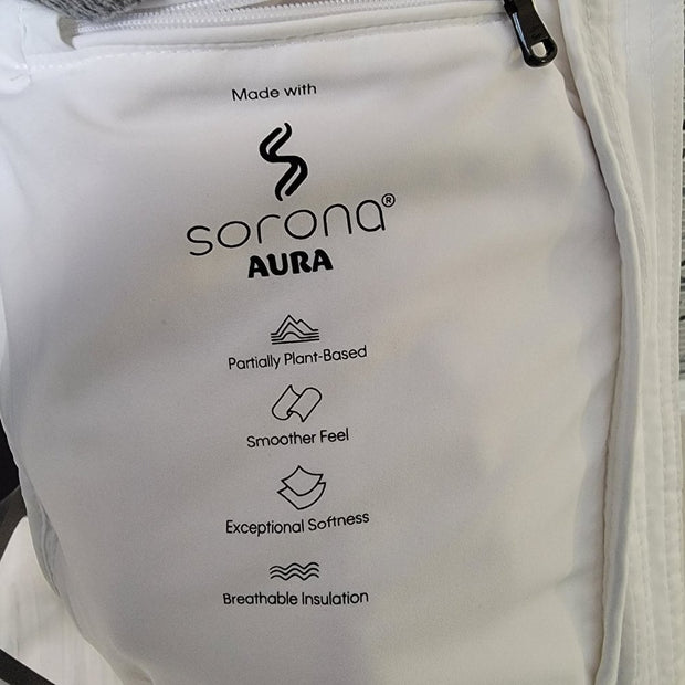 Calvin Klein Packable Sorona Aura White Hooded Puffer Jacket Size XL