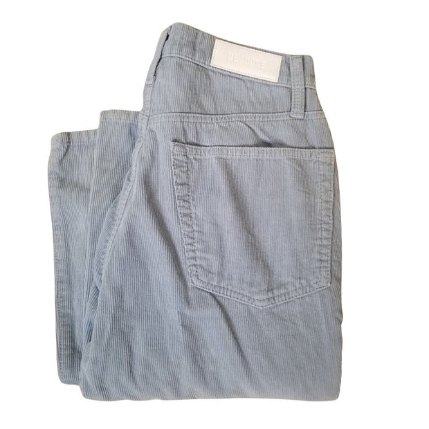 Re/Done 70s Blue Gray Corduroy Wide Leg Jeans Pants Size 26