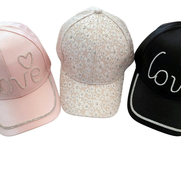 Choice of LOVE ♥ Bling Baseball Cap Hats
