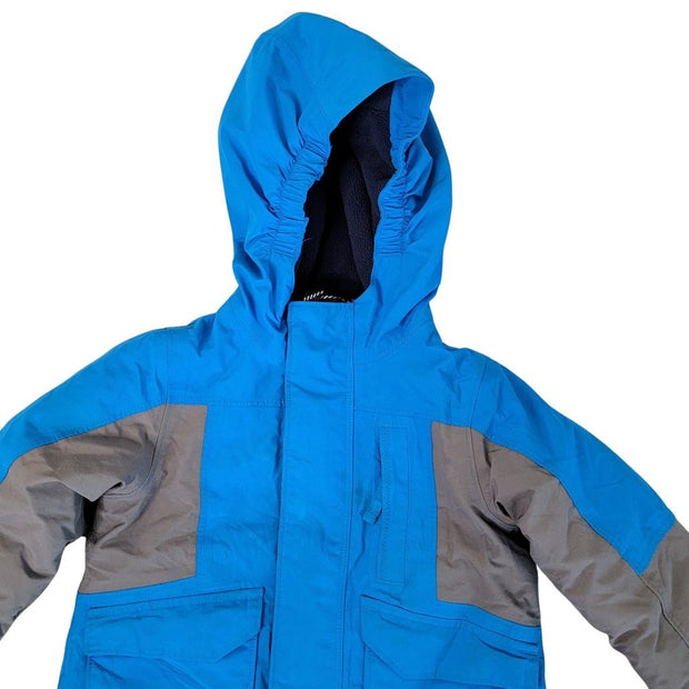 Lands End Kids Blue Hooded Squall Winter Puffer Coat Ski Jacket Size 3T Grow