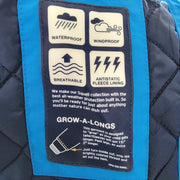 Lands End Kids Blue Hooded Squall Winter Puffer Coat Ski Jacket Size 3T Grow