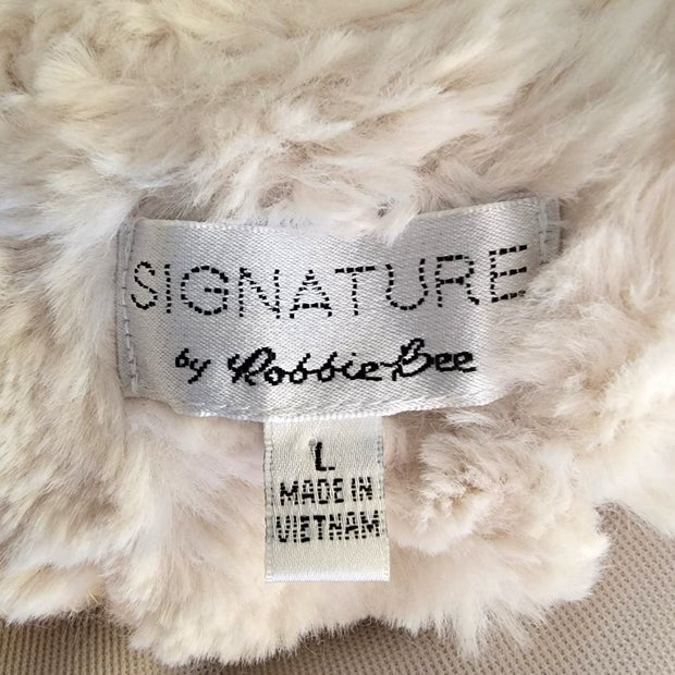 Signature Robbie Bee Faux Fur Shrug Jacket Size Large Winter White