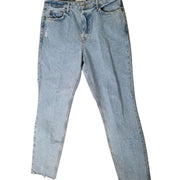 Grlfriend The Karolina Blue Denim Distressed Raw Hem Button Fly Jeans Sze 30 NWT