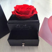 Rose Flower Jewelry Box for Valentine's Day Gifts Box says " I Love You Forever"