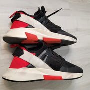 Tom Ford Men's Jago Sneakers US 11 UK 10 Black Red White Neoprene Suede Low Top