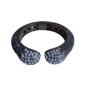 Joan Boyce Swarovski Shades of Blue Crystal Kiss Bangle Click Bracelet