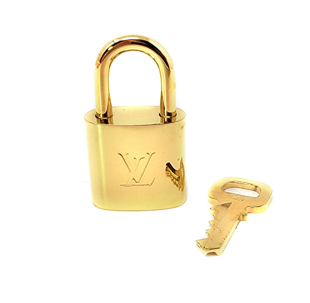 Authentic Louis Vuitton Lock and Key Set Vintage Brass 