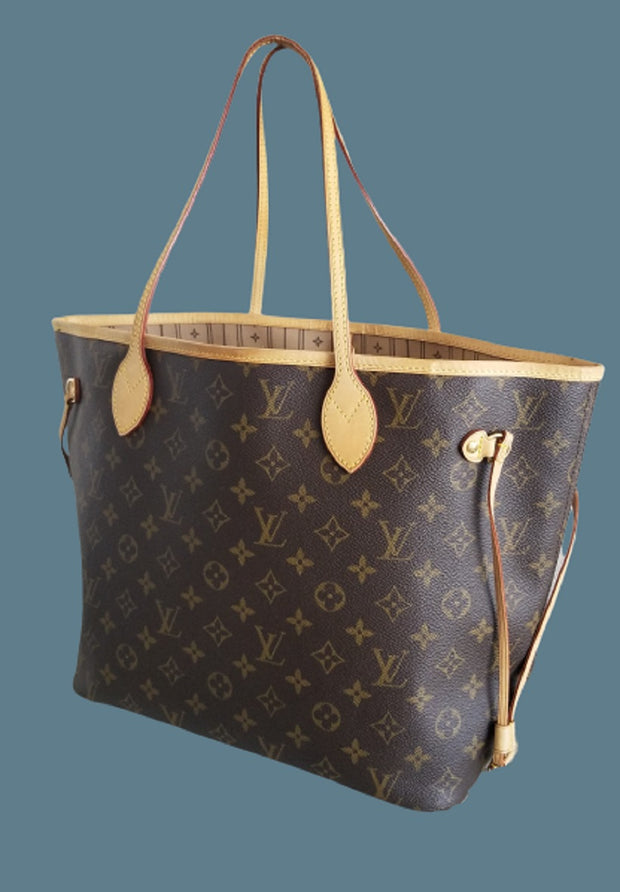 Louis Vuitton Neverfull MM Brown Monogram Canvas Tote Shoulder Bag