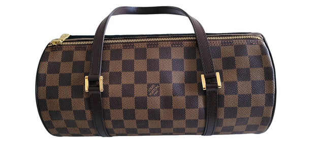 Louis Vuitton Papillon 30 Damier Ebene Barrel Brown Coated Canvas Shoulder  Bag