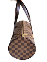Louis Vuitton Papillon Attached Pouch Handbag Purse Damier Ebene