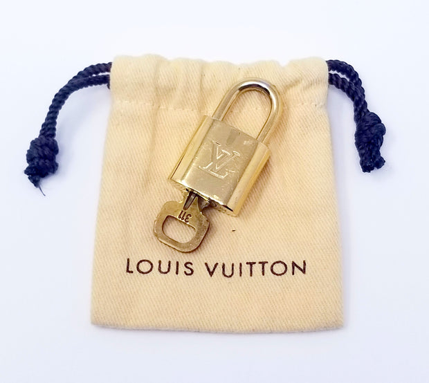 Louis Vuitton PadLock Lock & Key for Bags Brass Gold (Number